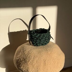 Chic Green Woven Mini Bag